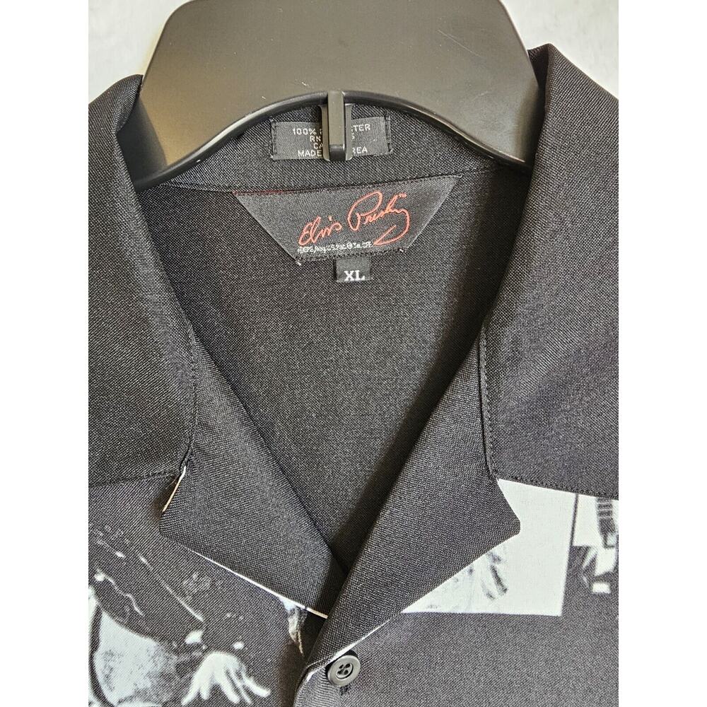 ELVIS PRESLEY Button Up Shirt Men's Size XL , Black‎ and White, Embroidered - Picture 2 of 16